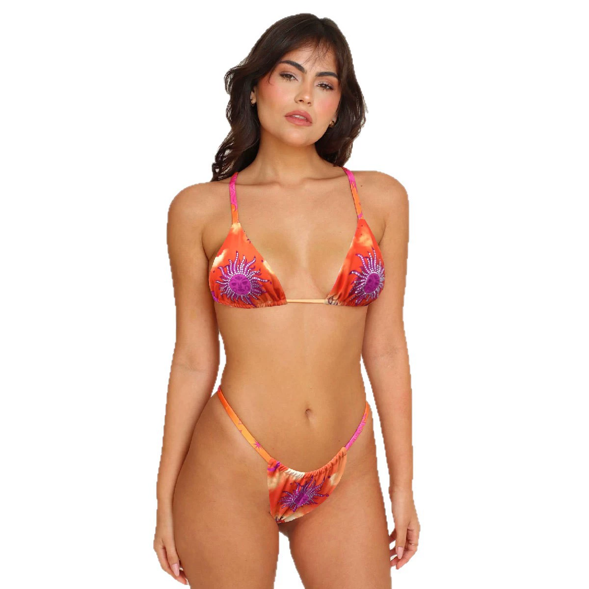 Two-Piece Triangle Bikini Set with Side Tie Bottoms view 4