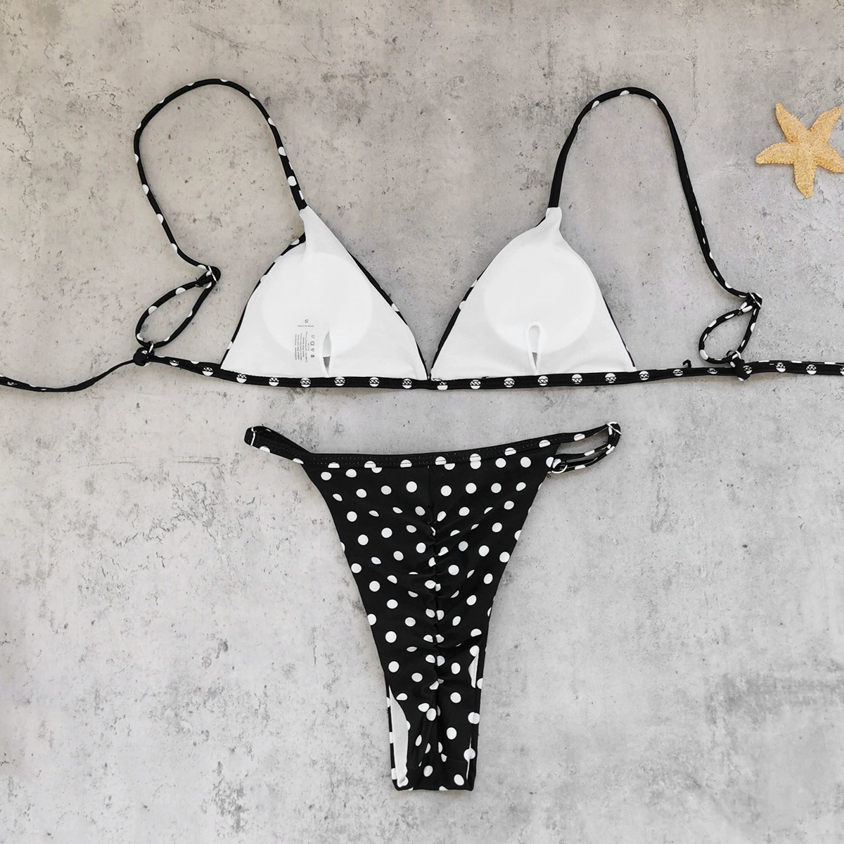 Two-Piece Triangle Bikini Set with Adjustable Straps and Tie Back view 4