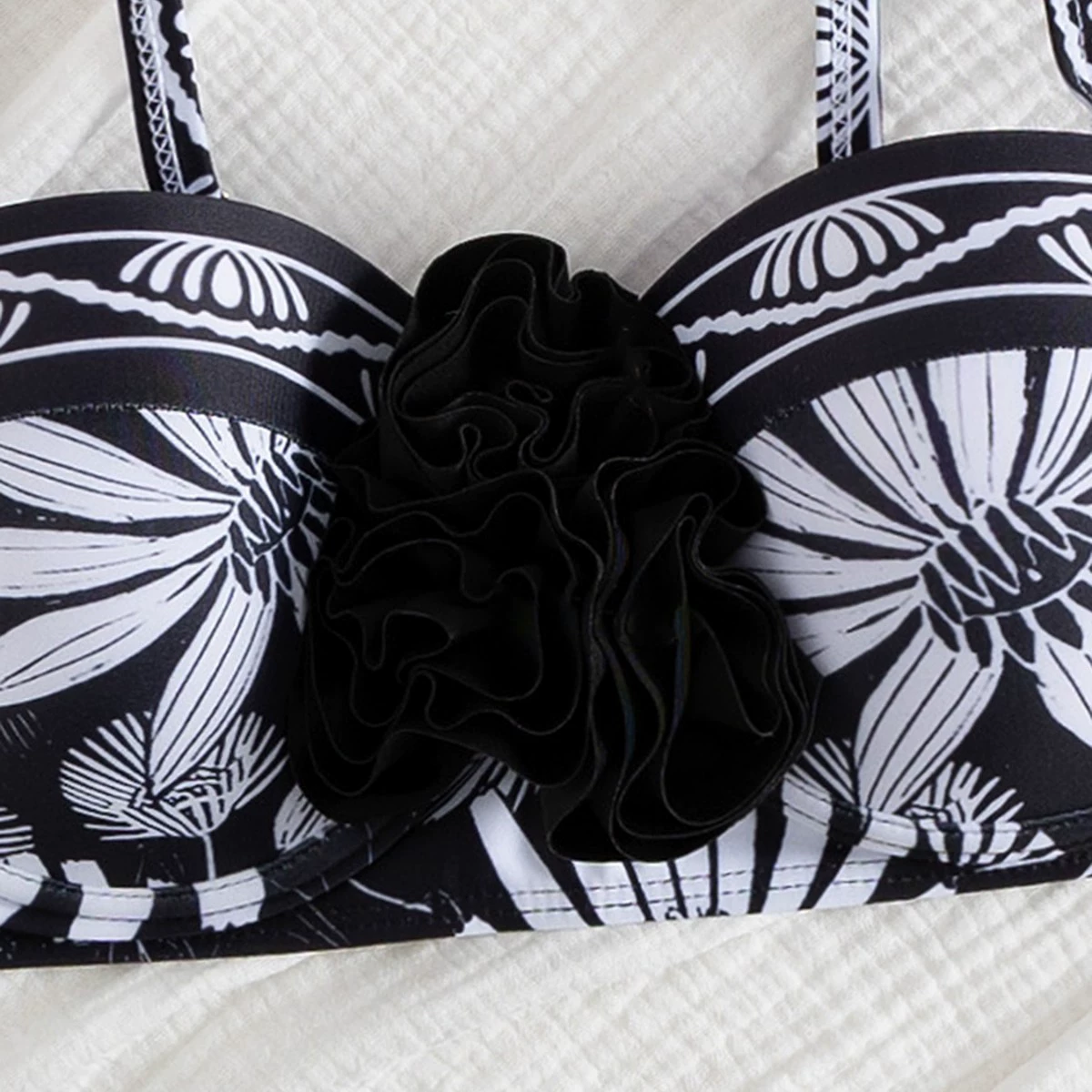 High-Waist Two-Piece Bikini with Ruffle Detail view 3