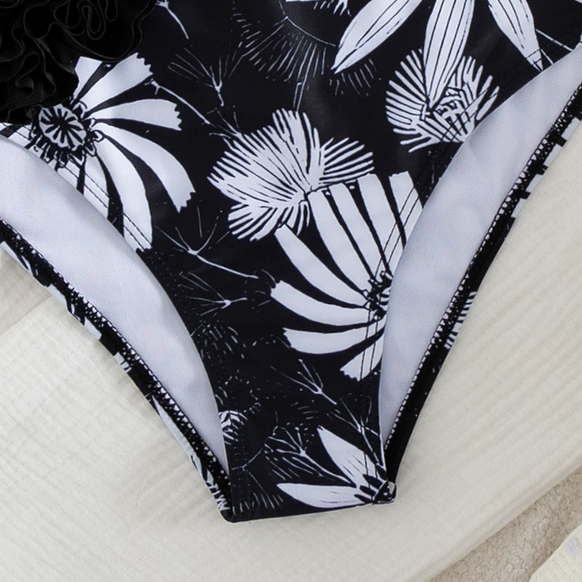 High-Waist Two-Piece Bikini with Ruffle Detail view 4