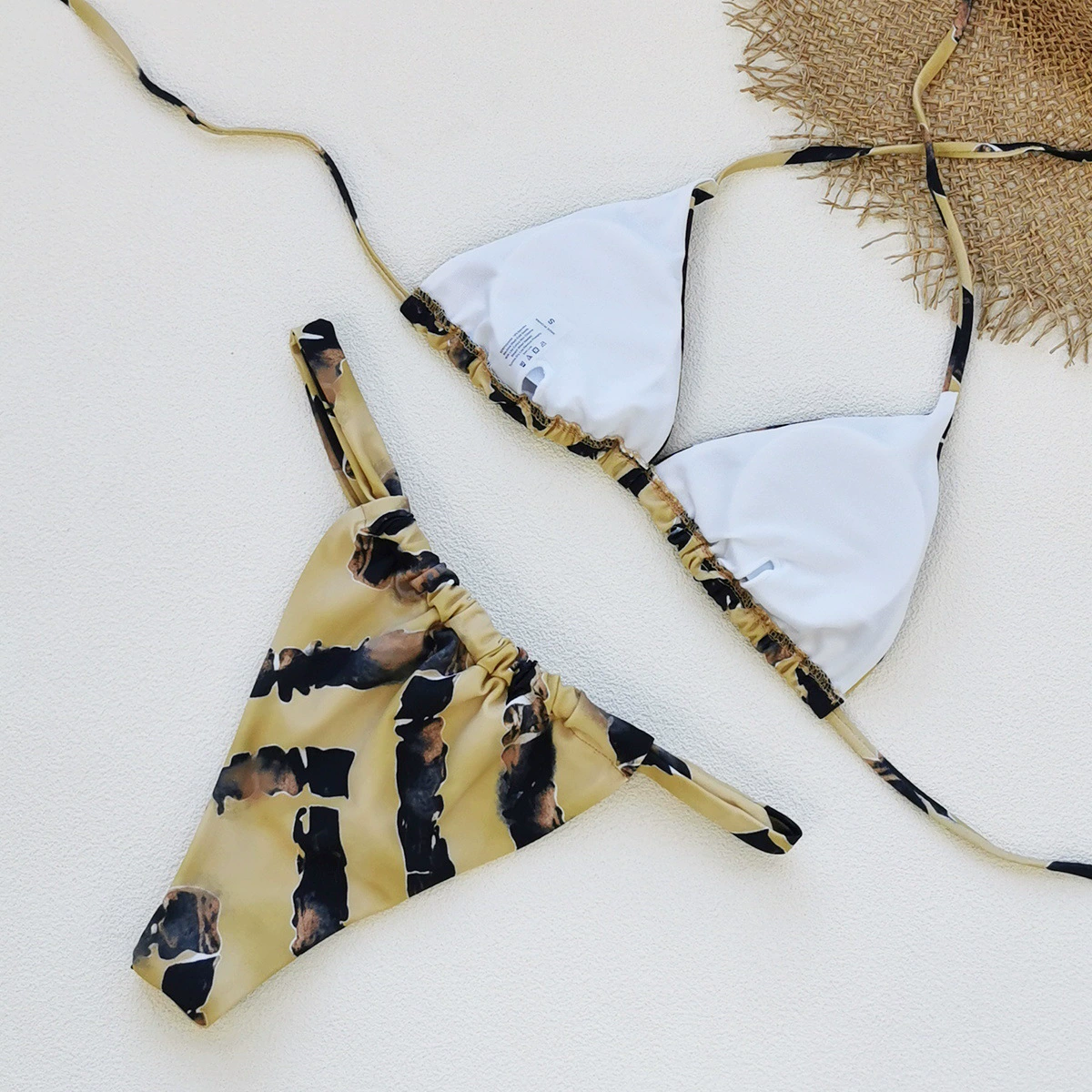 String Triangle Bikini Set with Adjustable Ties view 3