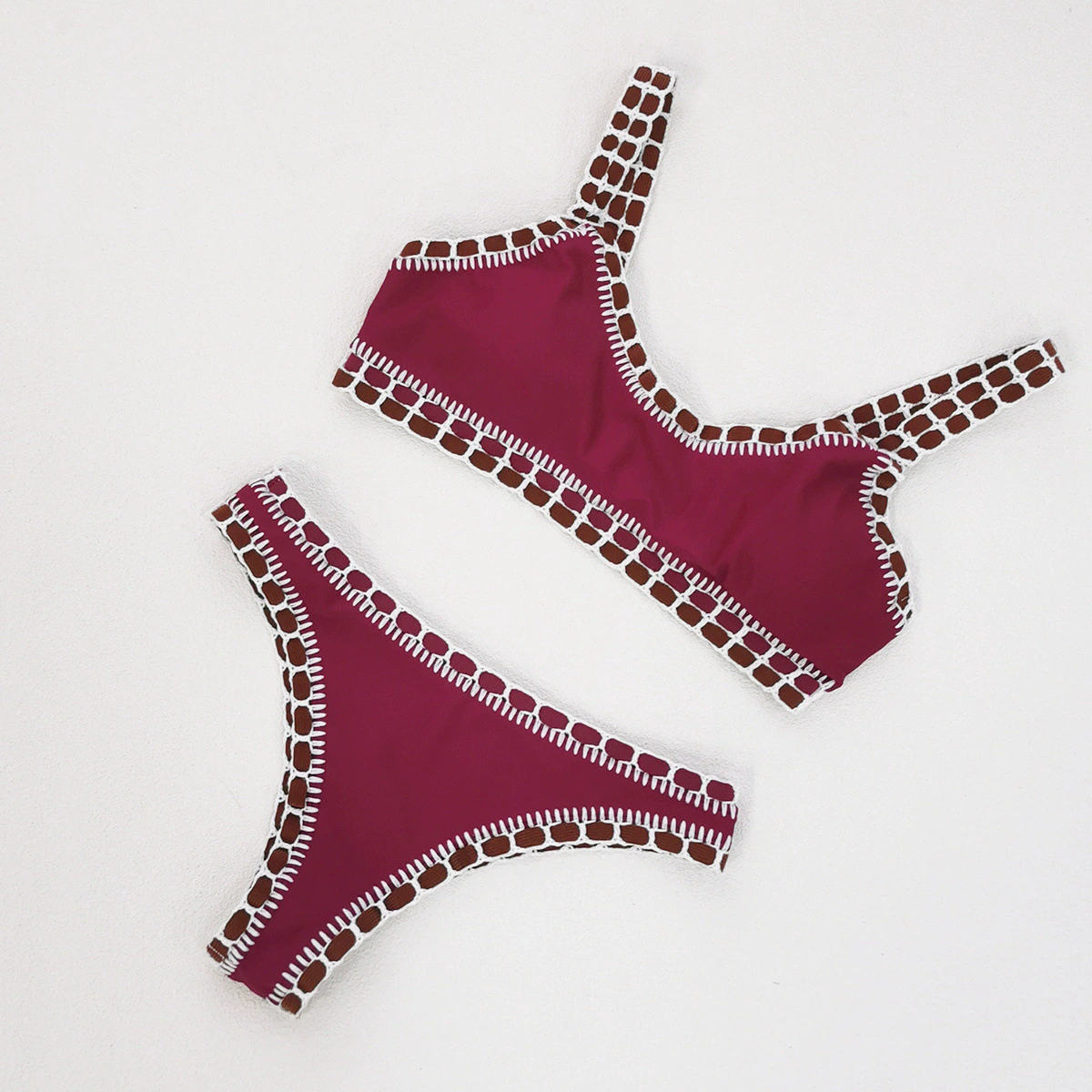 Two-Piece Crochet Trim Bikini Set
