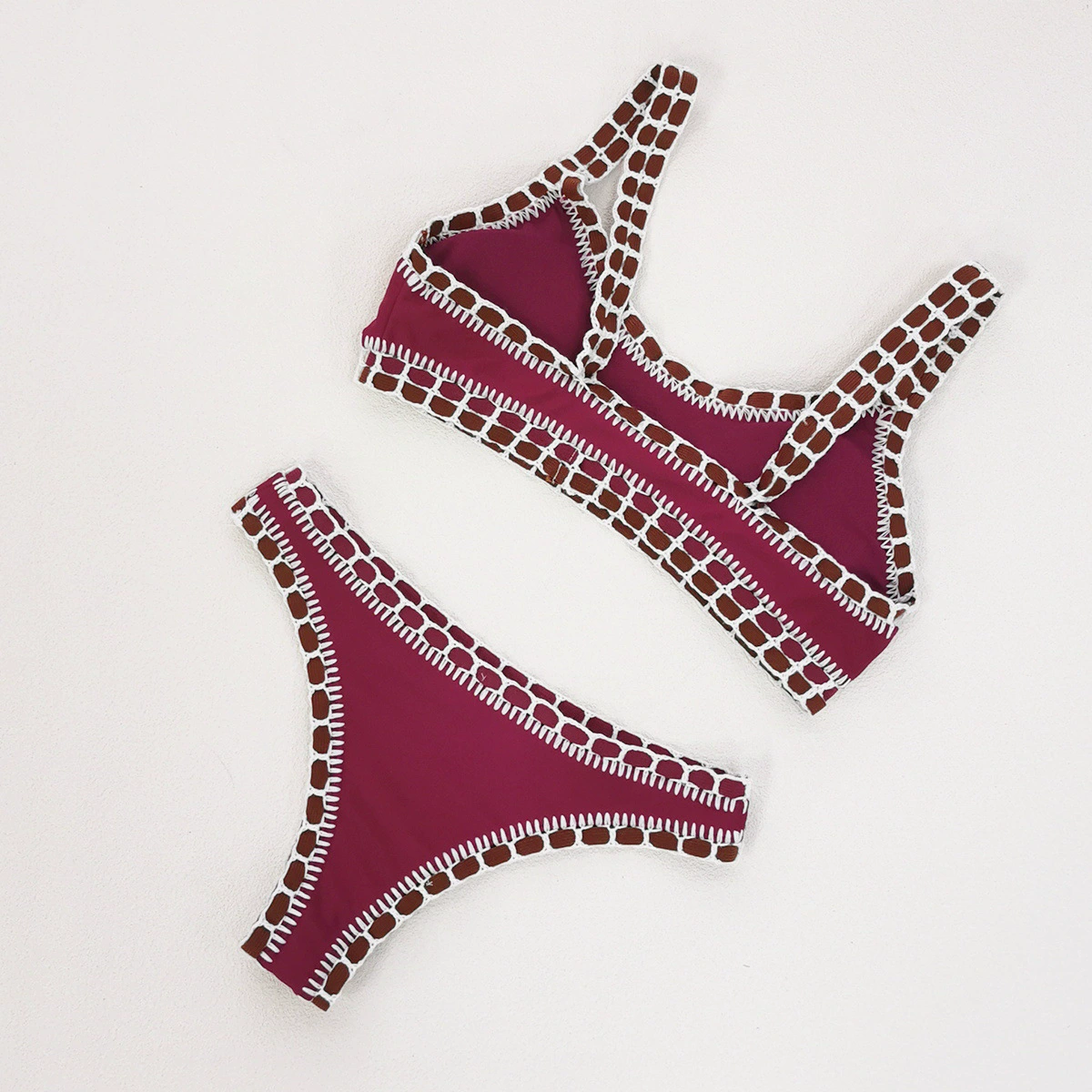 Two-Piece Crochet Trim Bikini Set view 3