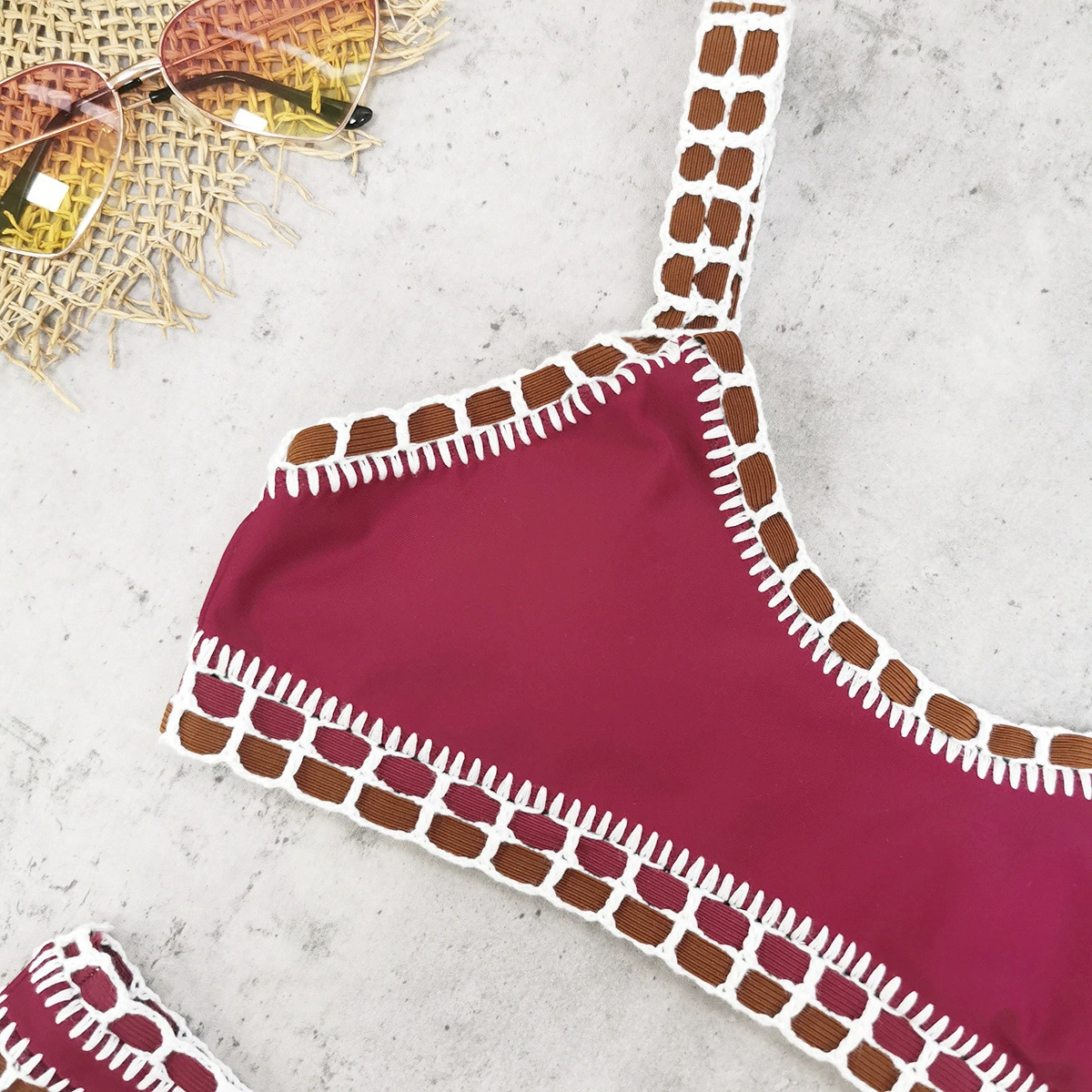 Two-Piece Crochet Trim Bikini Set view 4