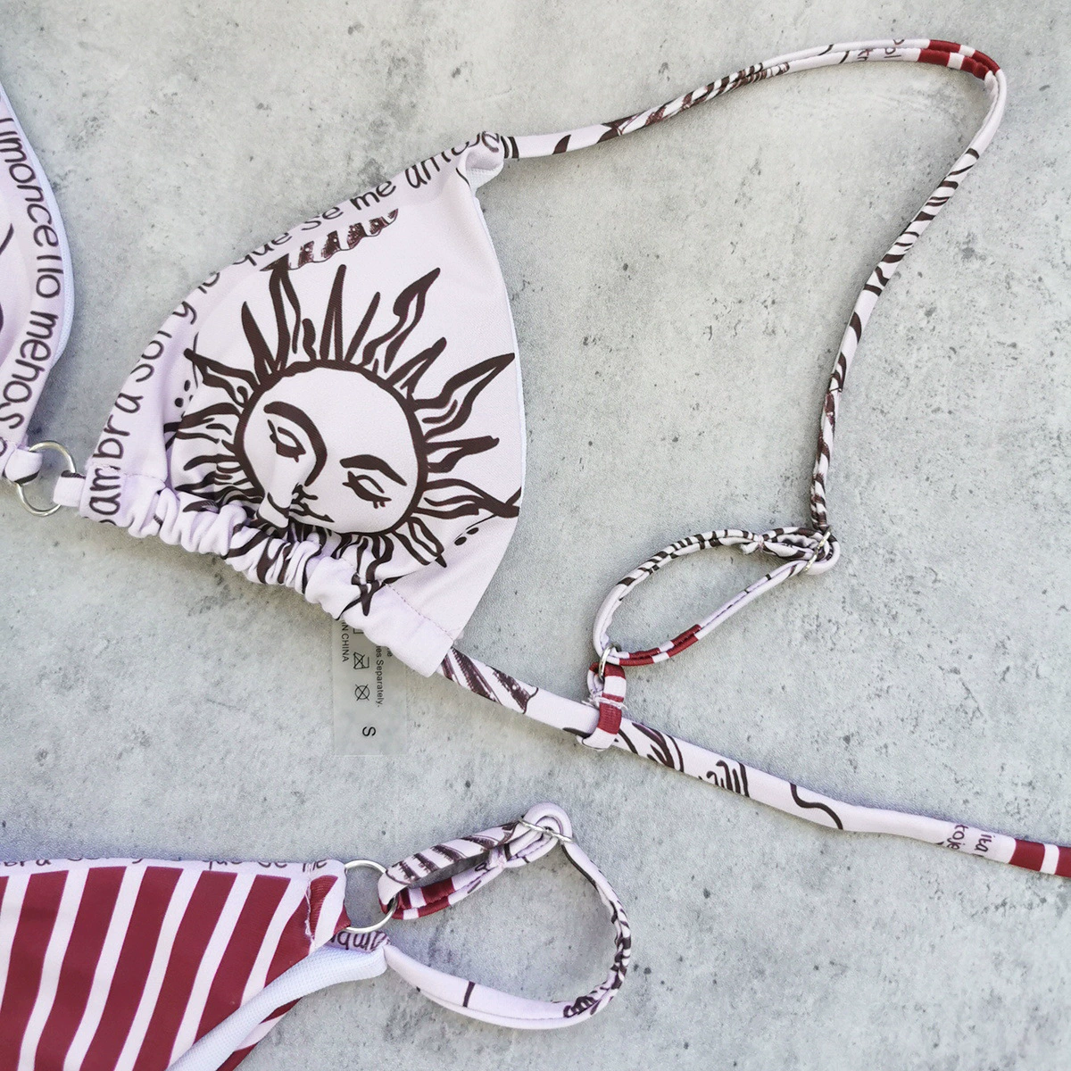 Two-Piece Triangle Halter Bikini Set with High-Cut Bottoms view 4