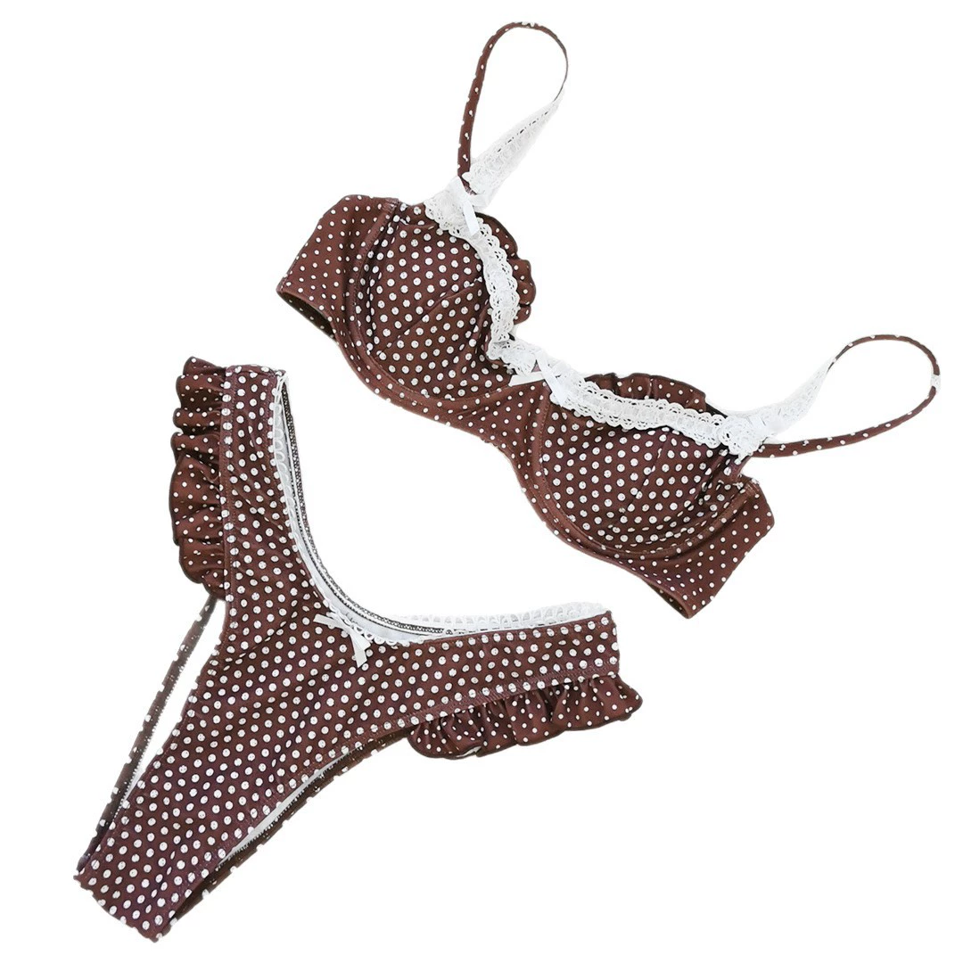 Two-Piece Halter Bikini Set with Ruffle Trim view 5