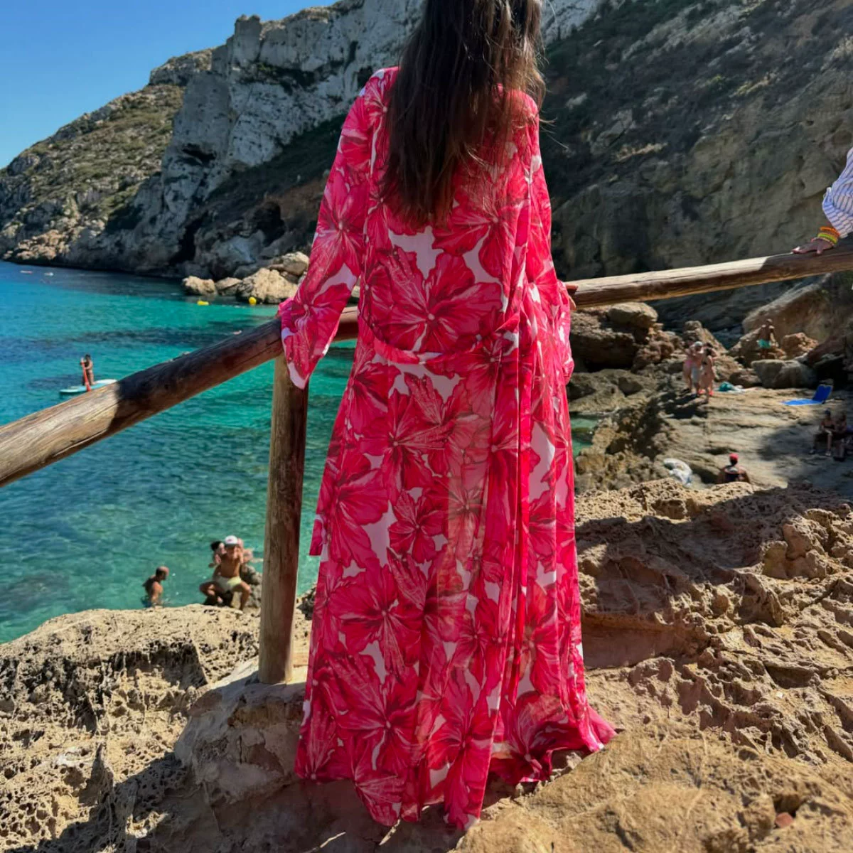Three-Piece Bikini Set with Long Sleeve Cover-Up