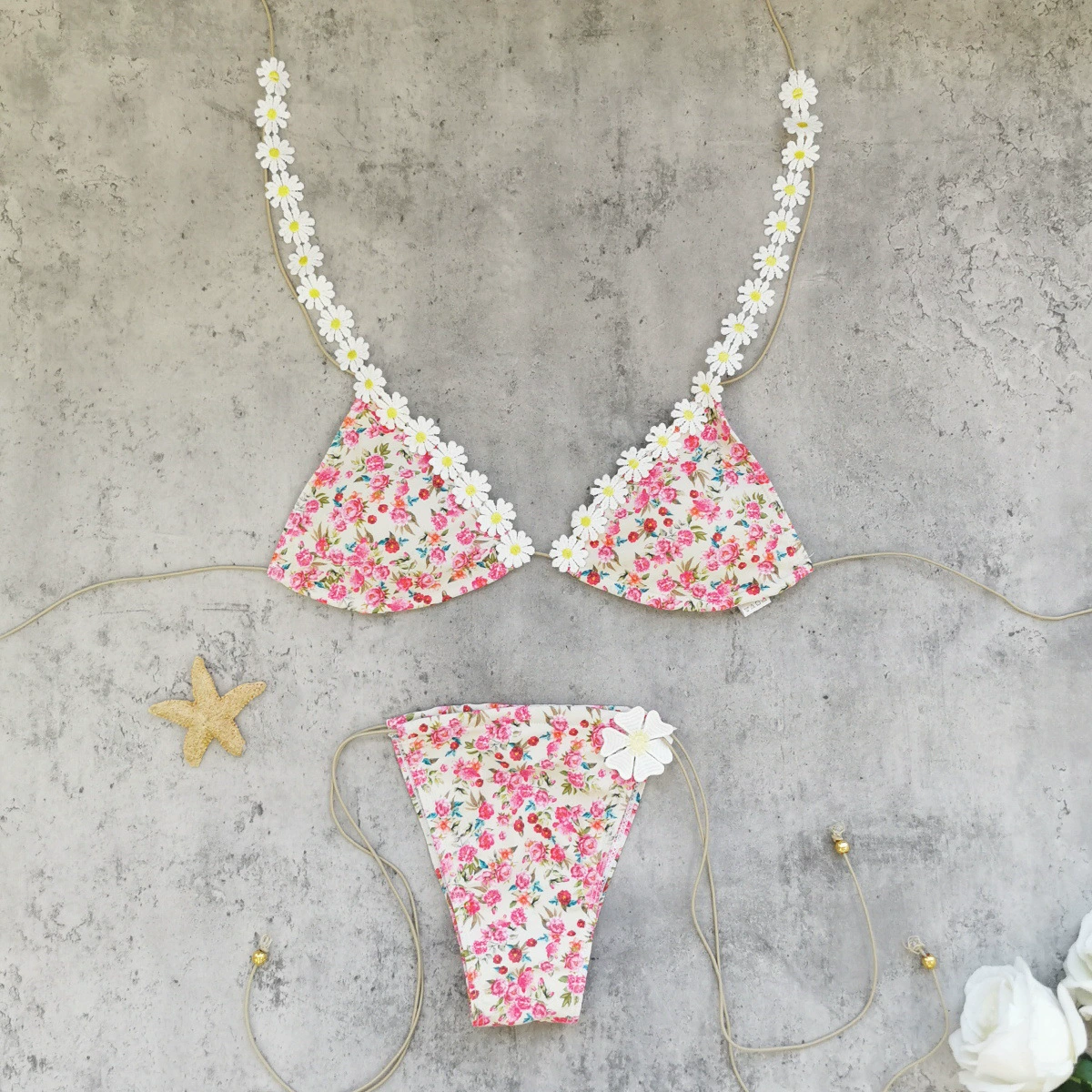 Triangle Bikini Set with Matching Sarong
