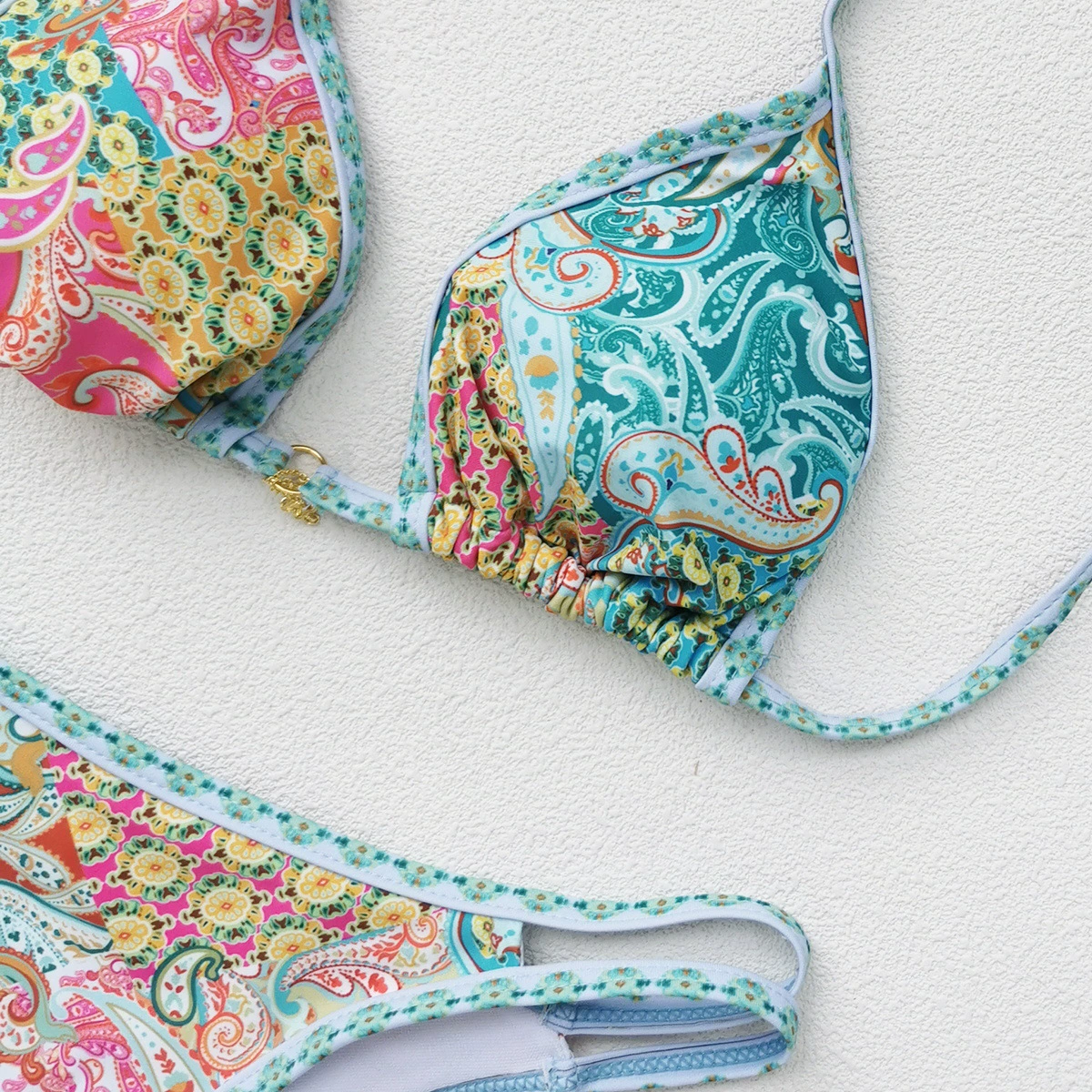 Halter Neck Two-Piece Bikini Set with Side Ties view 3