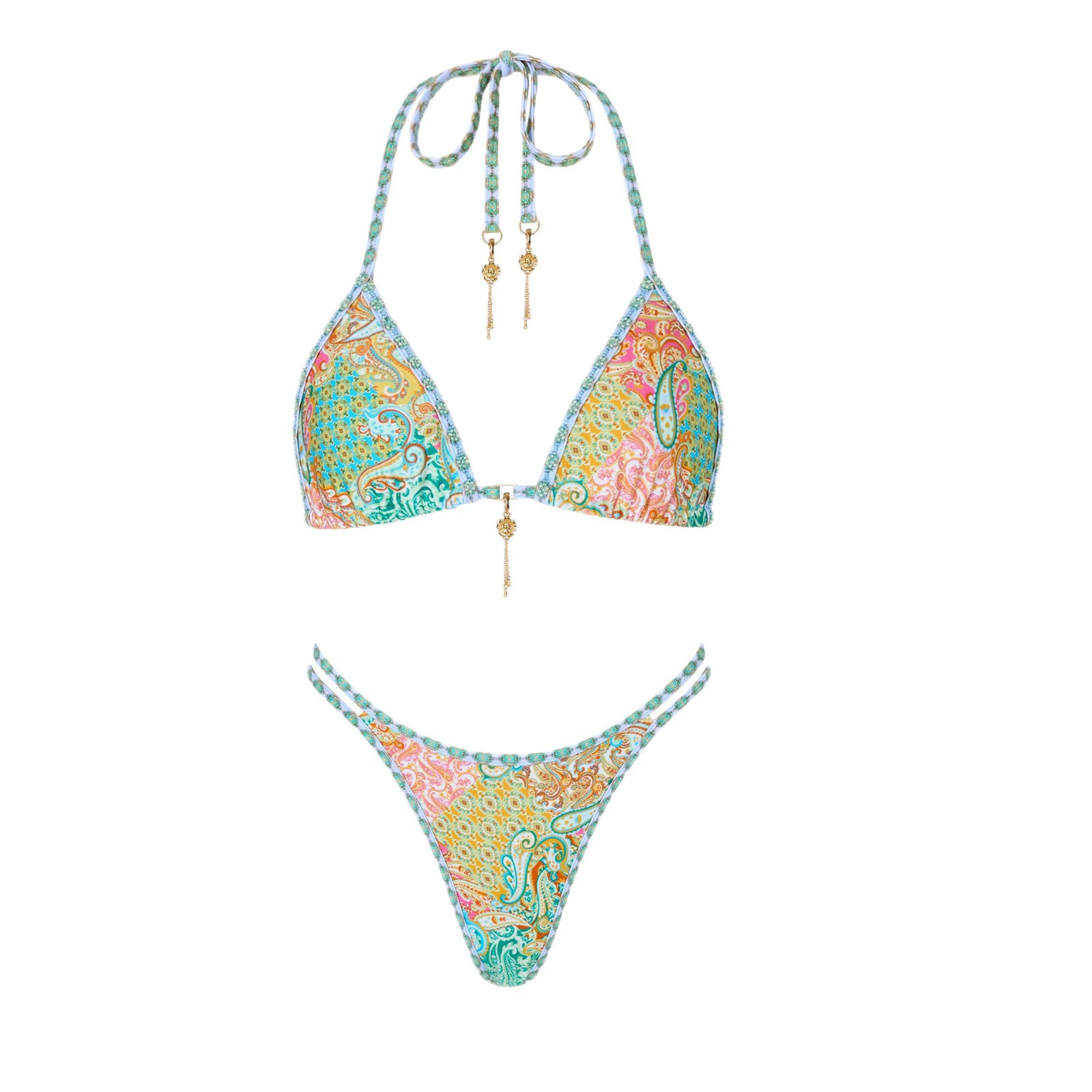 Halter Neck Two-Piece Bikini Set with Side Ties view 5