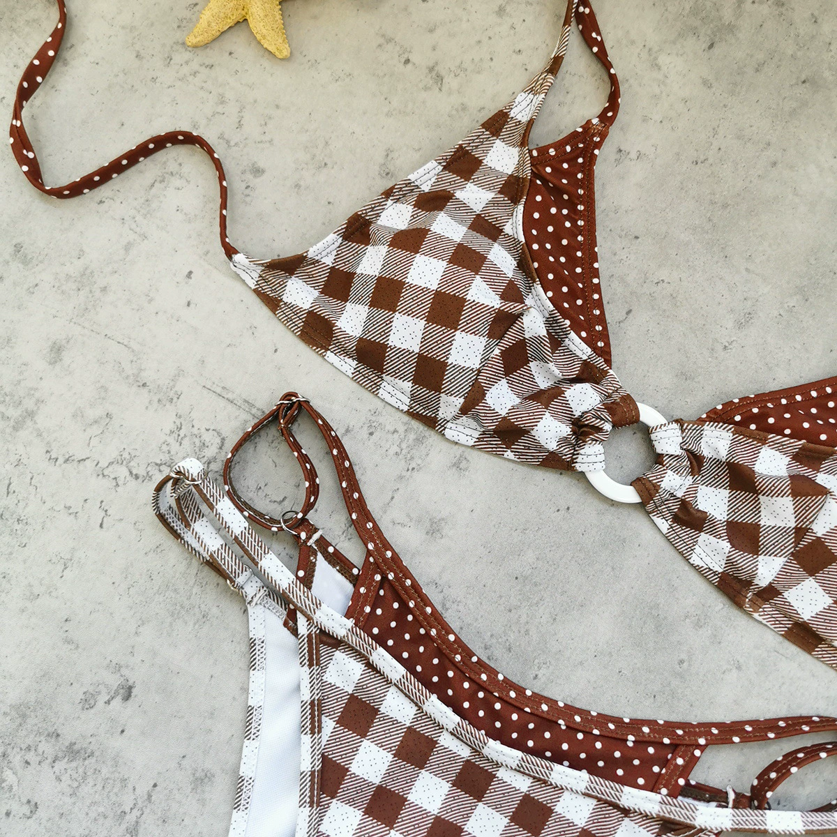 Two-Piece Triangle String Bikini Set with Ring Detail view 3