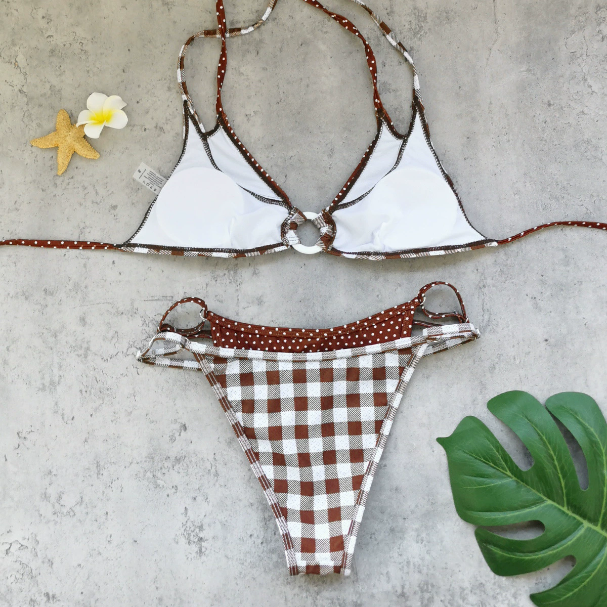 Two-Piece Triangle String Bikini Set with Ring Detail view 4