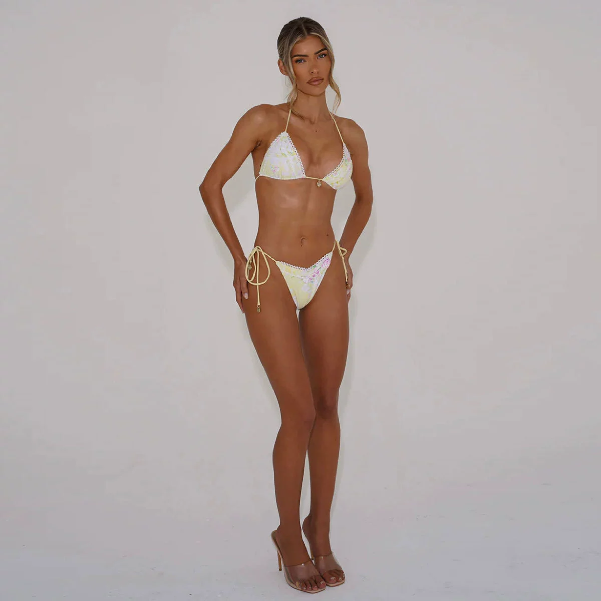 Women’s Halter Triangle Bikini Set with Side Ties