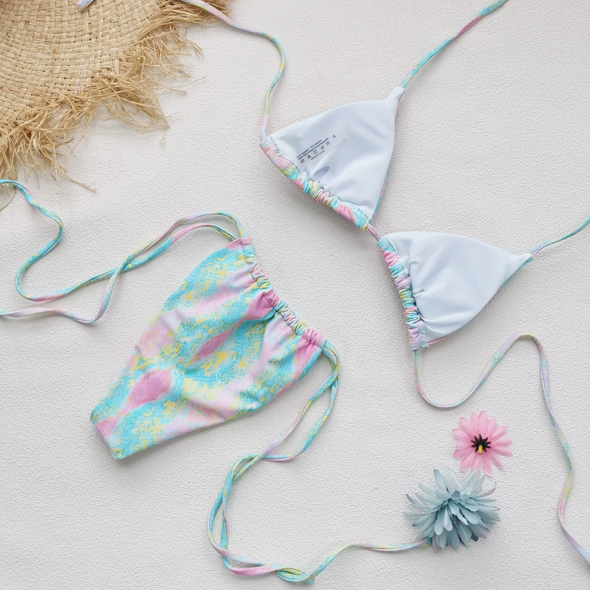 Triangle Top Side Tie Bikini Set view 4