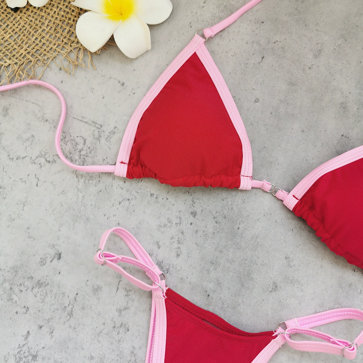Women's Halter Triangle Bikini Set with Side Ties view 4
