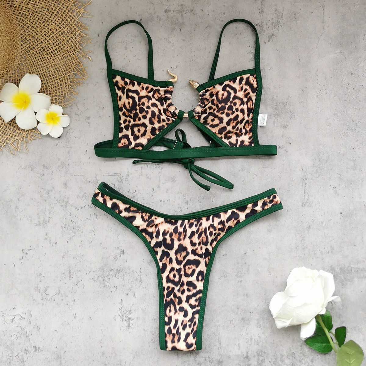Two-Piece Bikini Set with Triangle Cups and Tie Back view 4