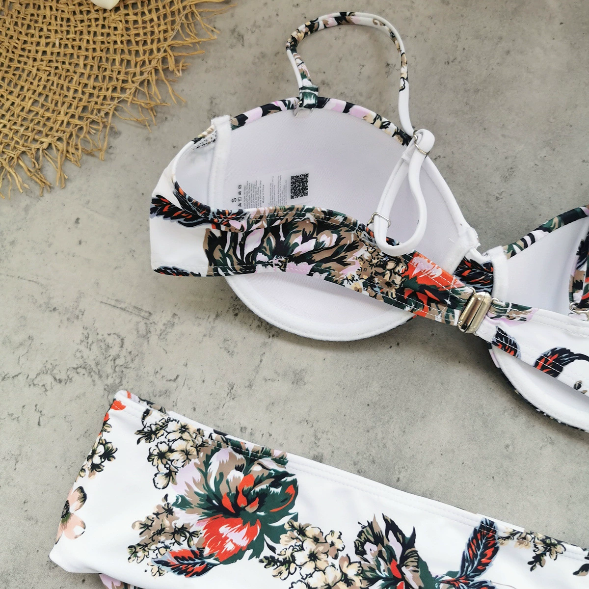 Two-Piece Bikini Set with Underwire Bra and High-Waisted Bottom view 4