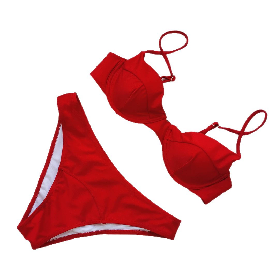 Two-Piece Bikini Set with Underwire Cups and Thin Straps view 5