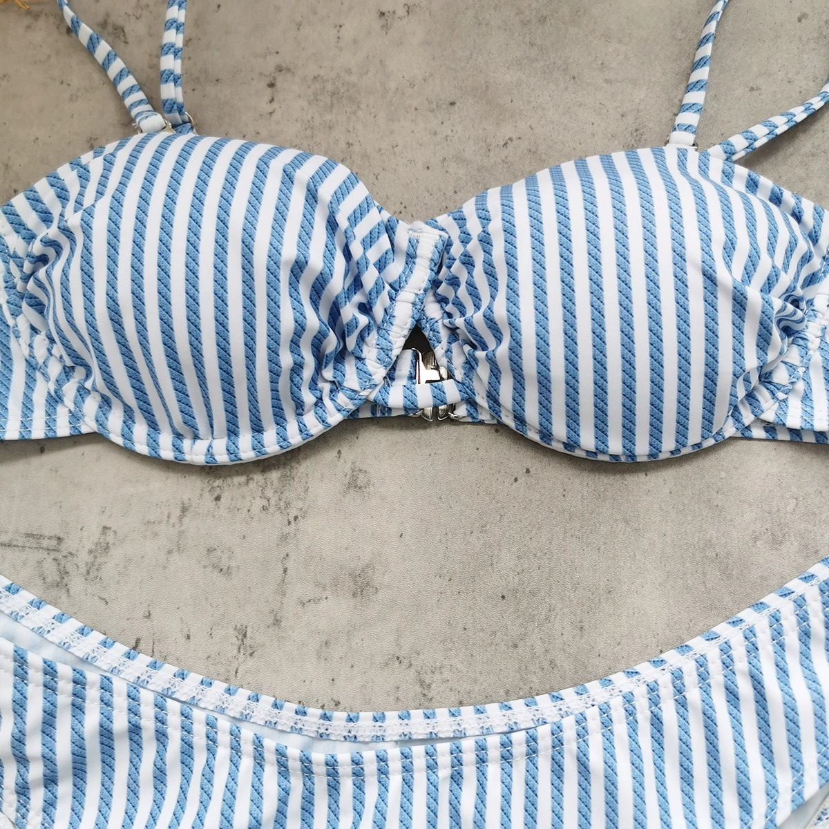 Spaghetti Strap Bandeau Bikini Set with High-Cut Legs view 3