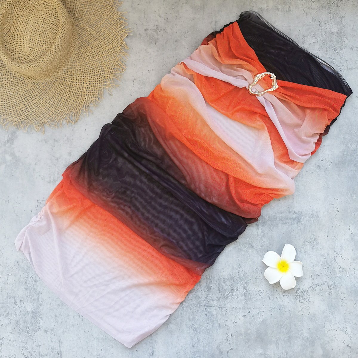 Orange tulle skirt