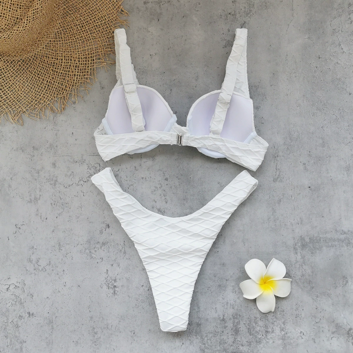 Wide Strap Molded Cup Bikini Set with High-Cut Bottom view 3