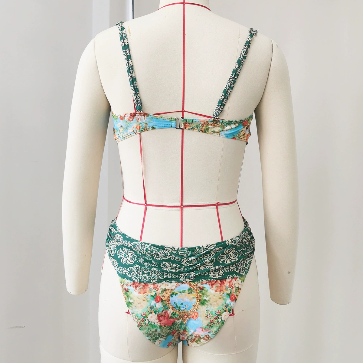 Two-Piece Bikini Set with Bandeau Top and V-Cut Bottoms view 4