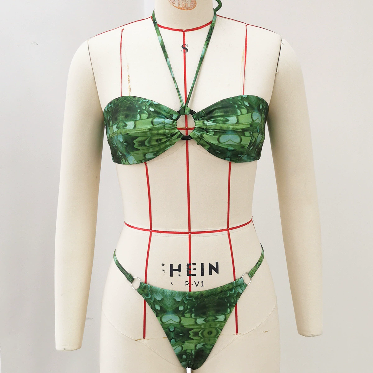 Halter Bandeau Bikini Set with O-Ring