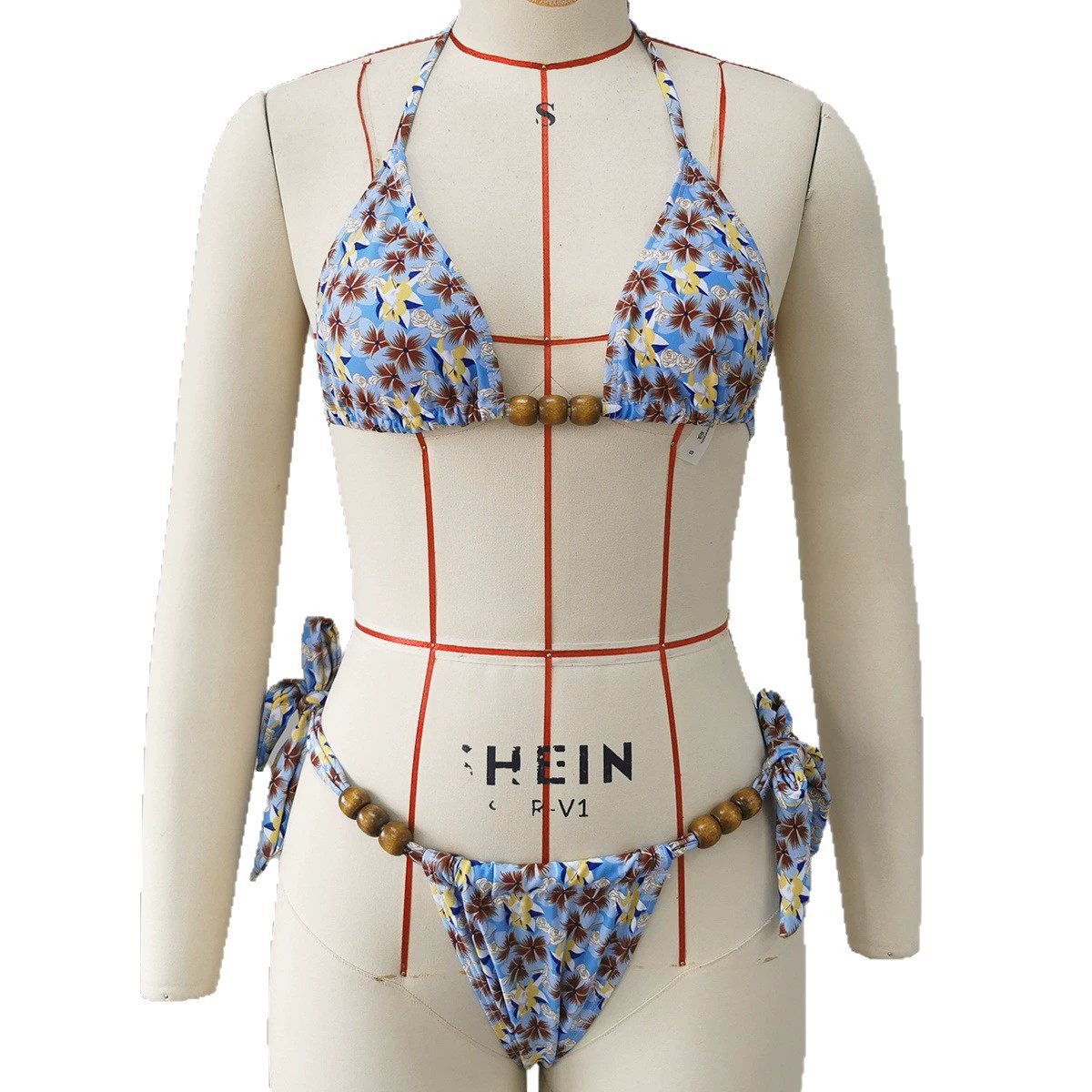 Two-Piece Bikini Set with Triangle Cups and Side Tie Bottoms view 5