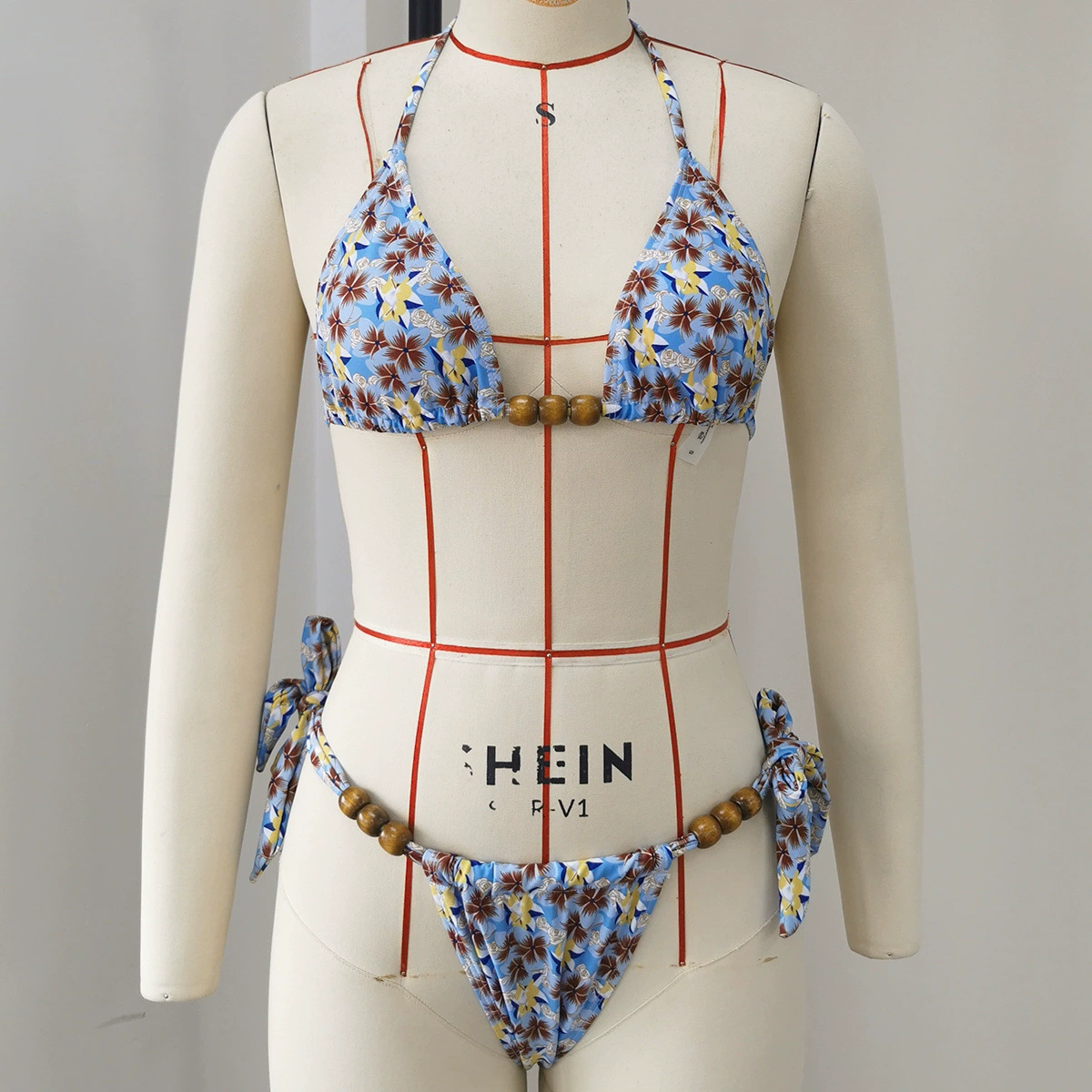 Two-Piece Bikini Set with Triangle Cups and Side Tie Bottoms view 6
