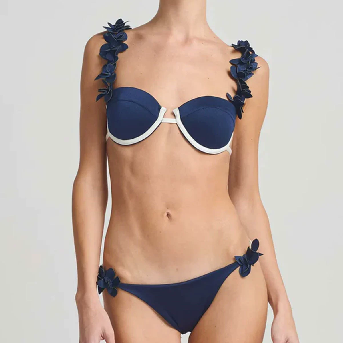 Balconette Bikini Set with Decorated Straps