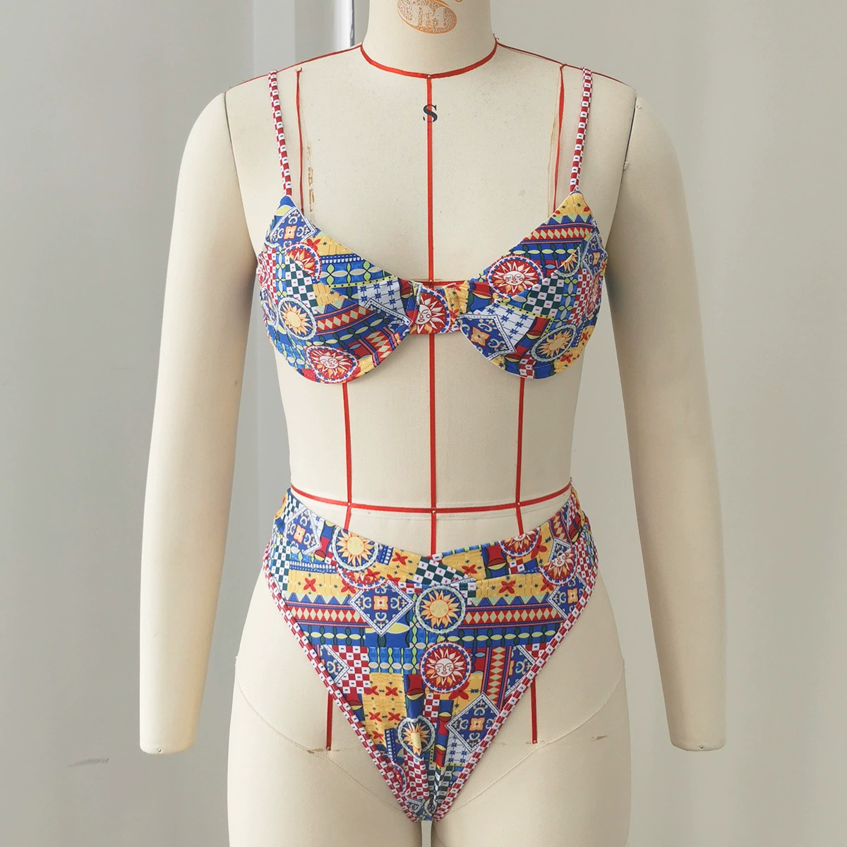 Two-Piece Bikini Set with Molded Cups and High-Waist Bottom view 3