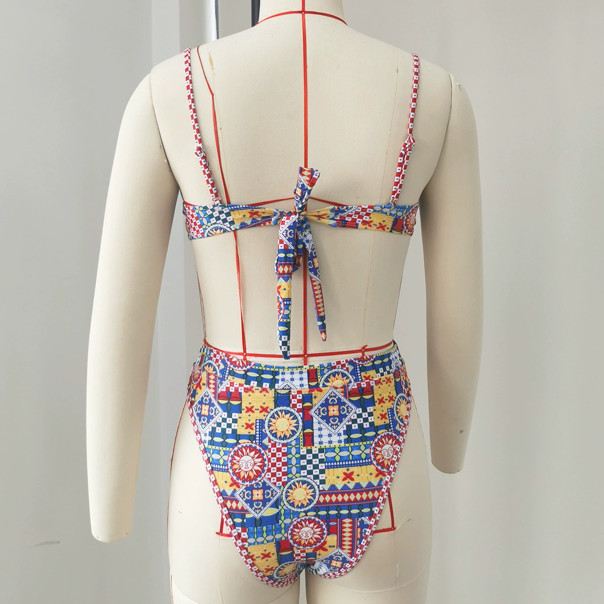 Two-Piece Bikini Set with Molded Cups and High-Waist Bottom view 4