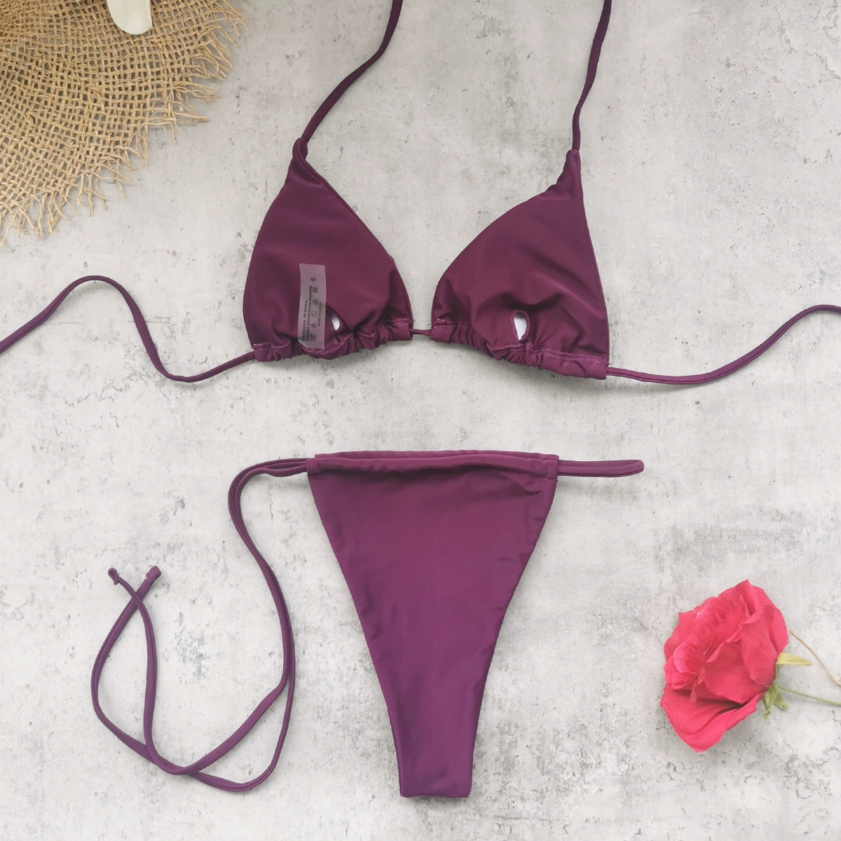 Button Embellished Two-Piece Bikini Set view 4