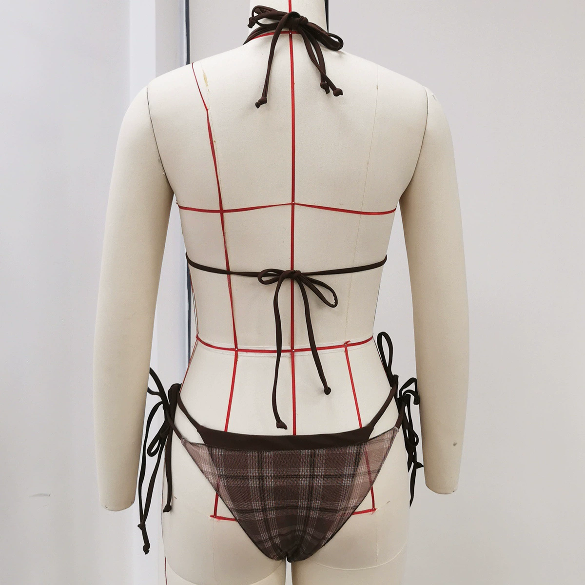 Halter Neck Triangle Bikini Set with Side Tie Bottoms view 3