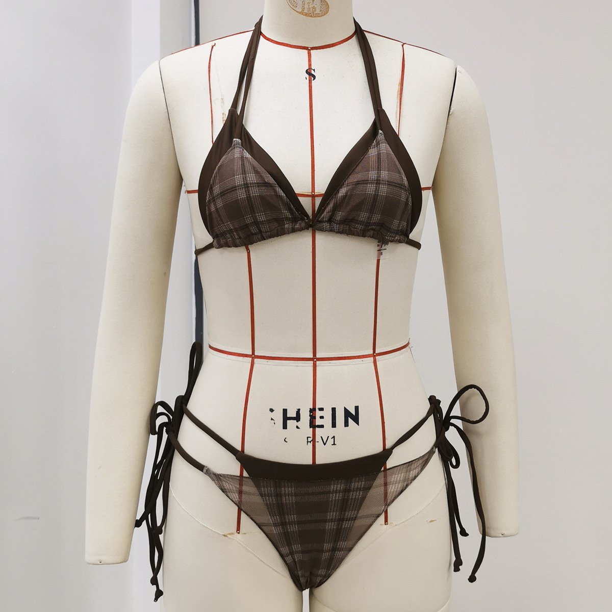 Brown Faux Two-Piece