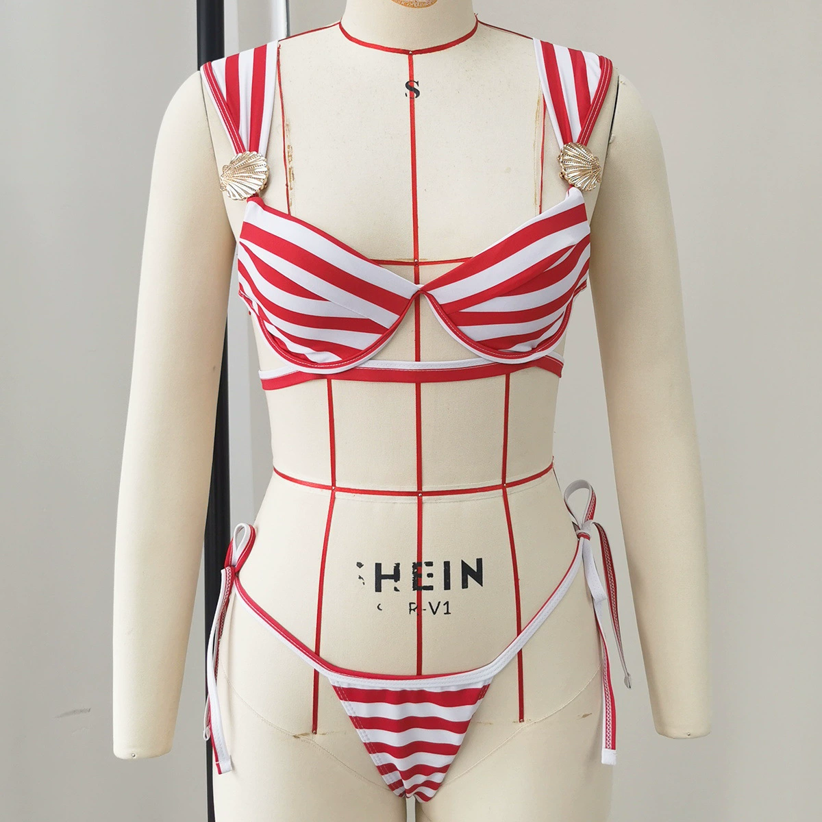 Two-Piece Bikini Set with Shell Details view 4