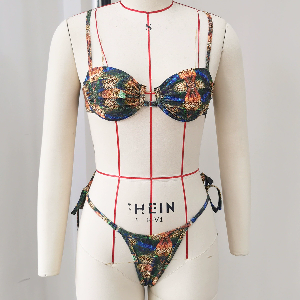 Two-Piece Bandeau Bikini Set with Side-Tie Bottoms