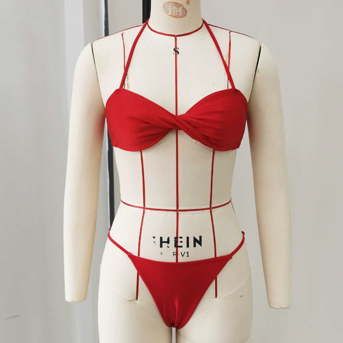 Twist Front Halter Bikini Set with Tie Back view 3