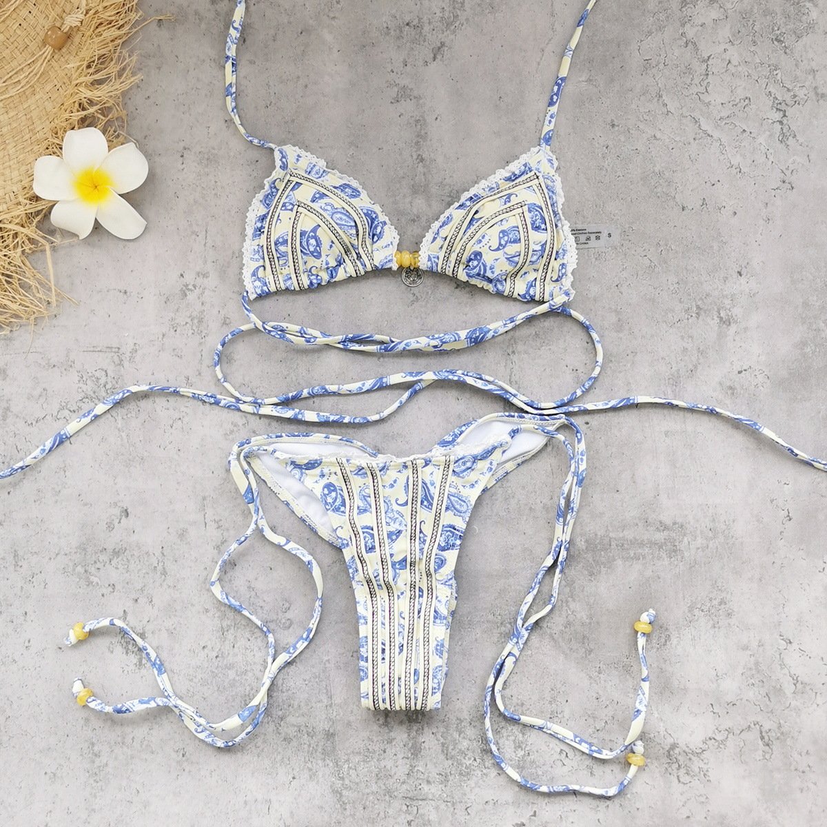 Blue paisley bikini