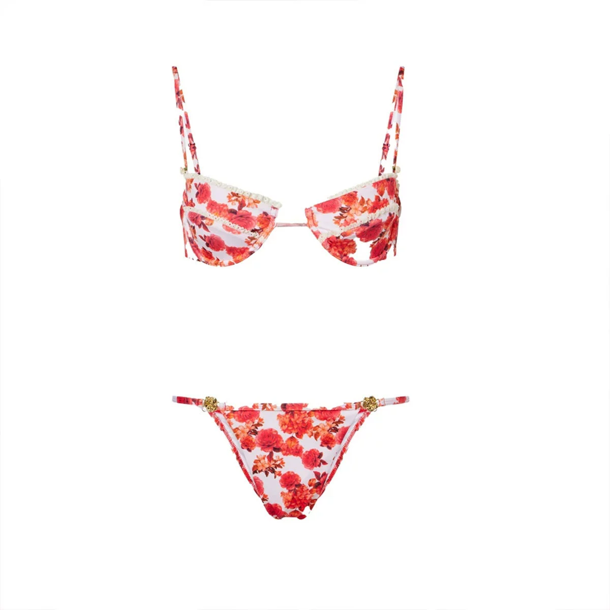 Triangle Bikini Set with Tie Back and Side Ties
