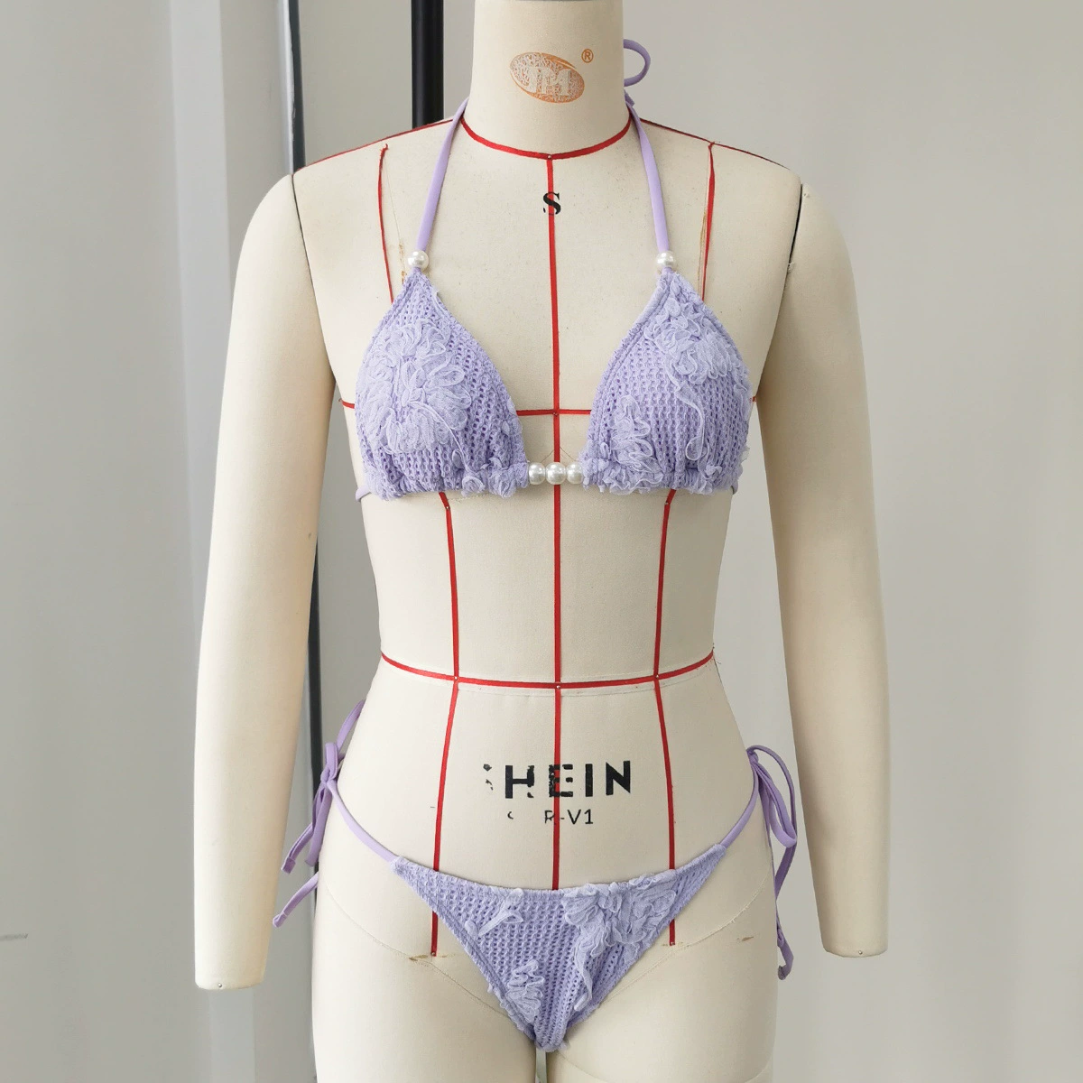 Two-Piece Triangle Bikini Set with Halter Neck and Side Ties view 4