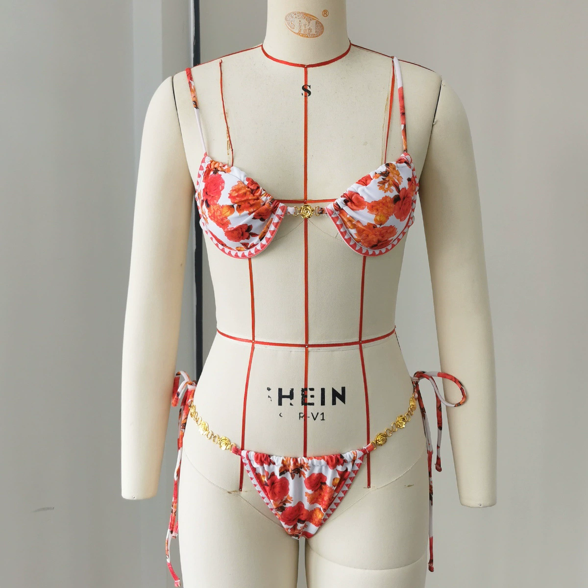 Two-Piece Triangle Halter Bikini Set with Side-Tie Bottom view 6