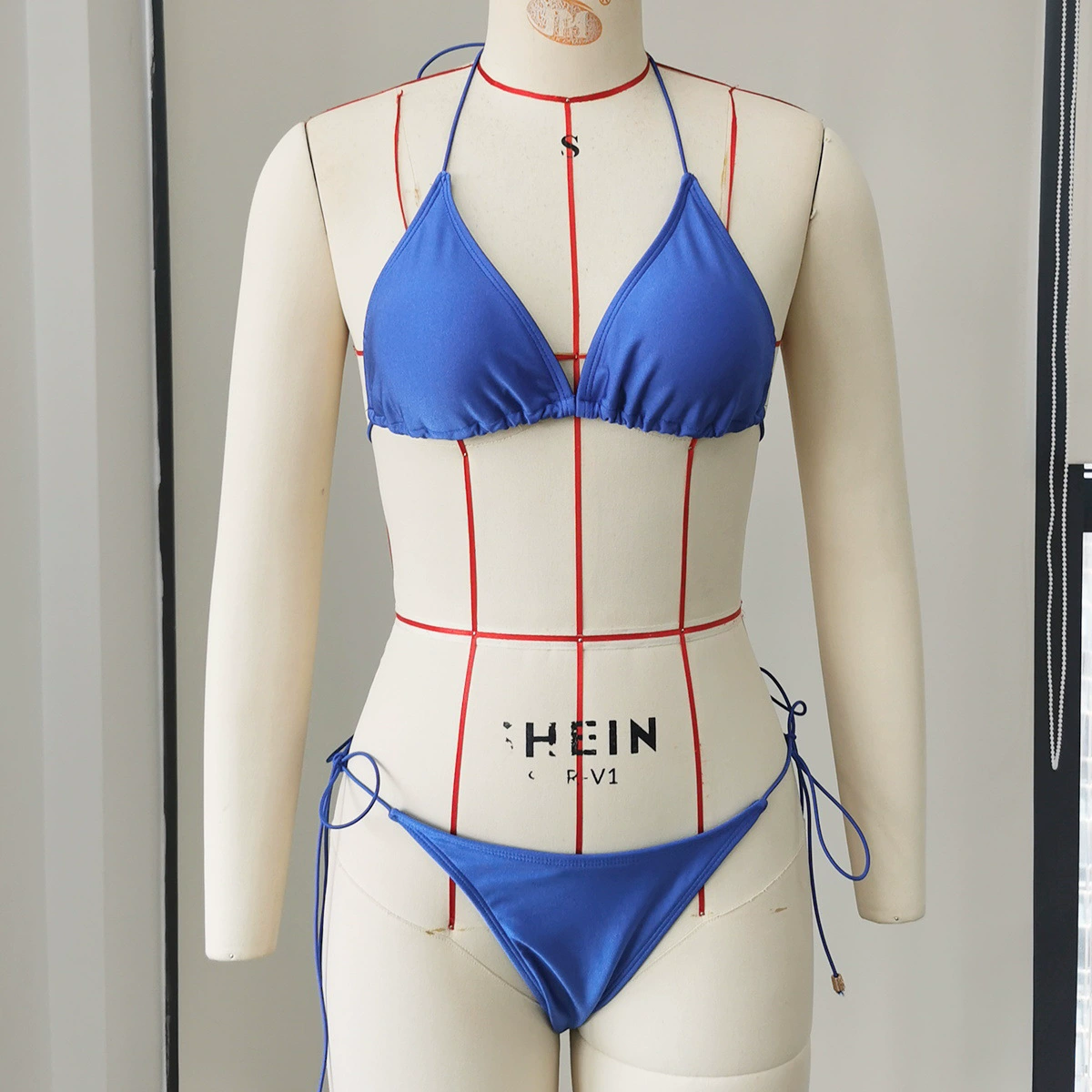 Halter Triangle Bikini Set with Tie-Side Bottoms