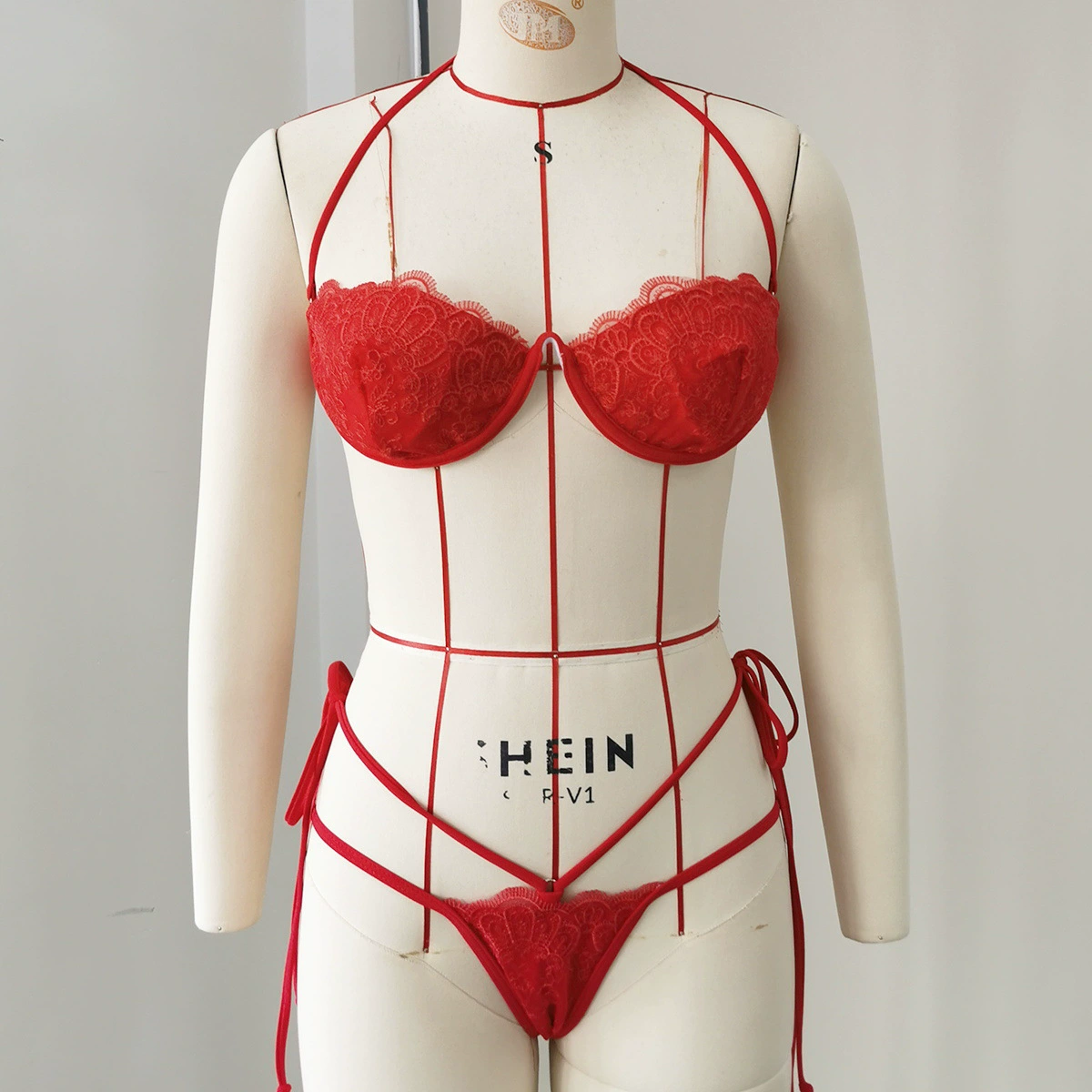 Strappy Underwire Bikini Set with Low-Rise Bottoms