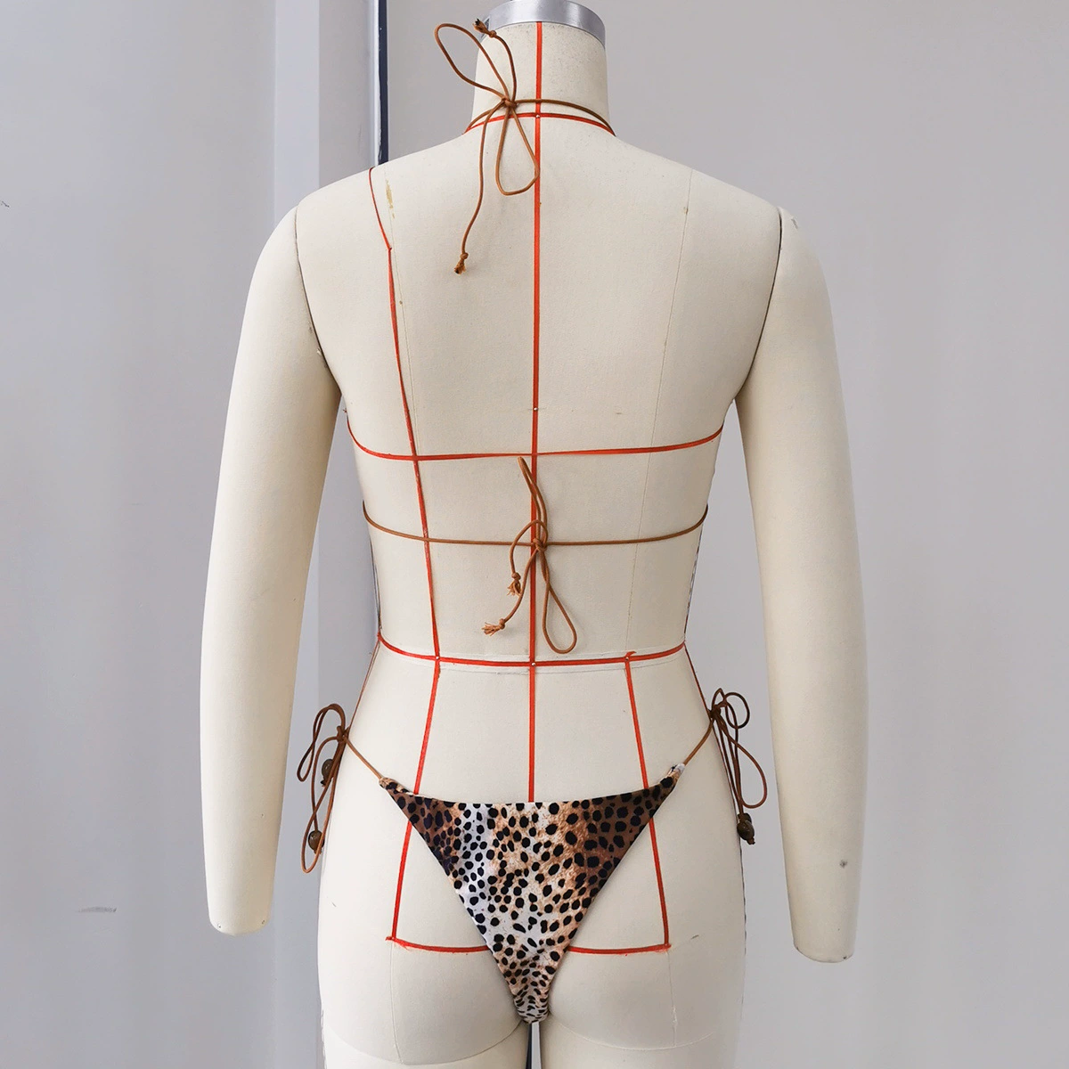 Two Piece Halter Triangle Bikini with Side Ties view 4