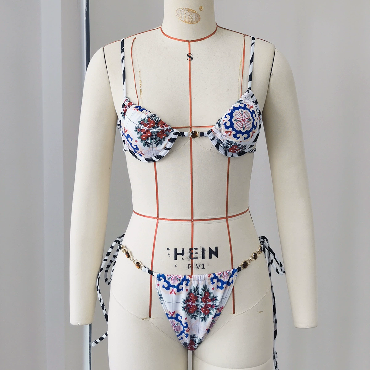 Triangle String Bikini Set with Matching Cover-Up Pants