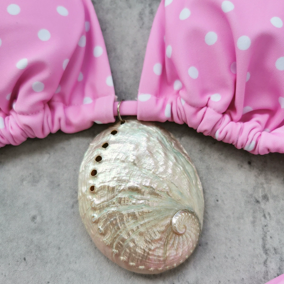 Halter Neck Triangle Bikini Set with Shell view 4