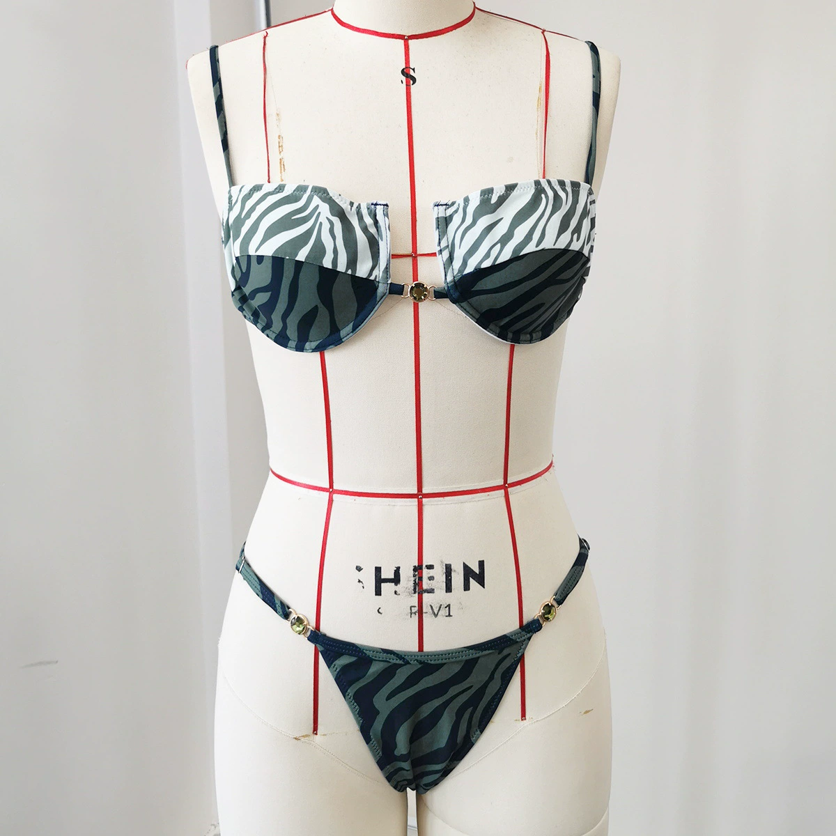 Women’s Two Piece Bikini Set with Balconette Top and String Bottom