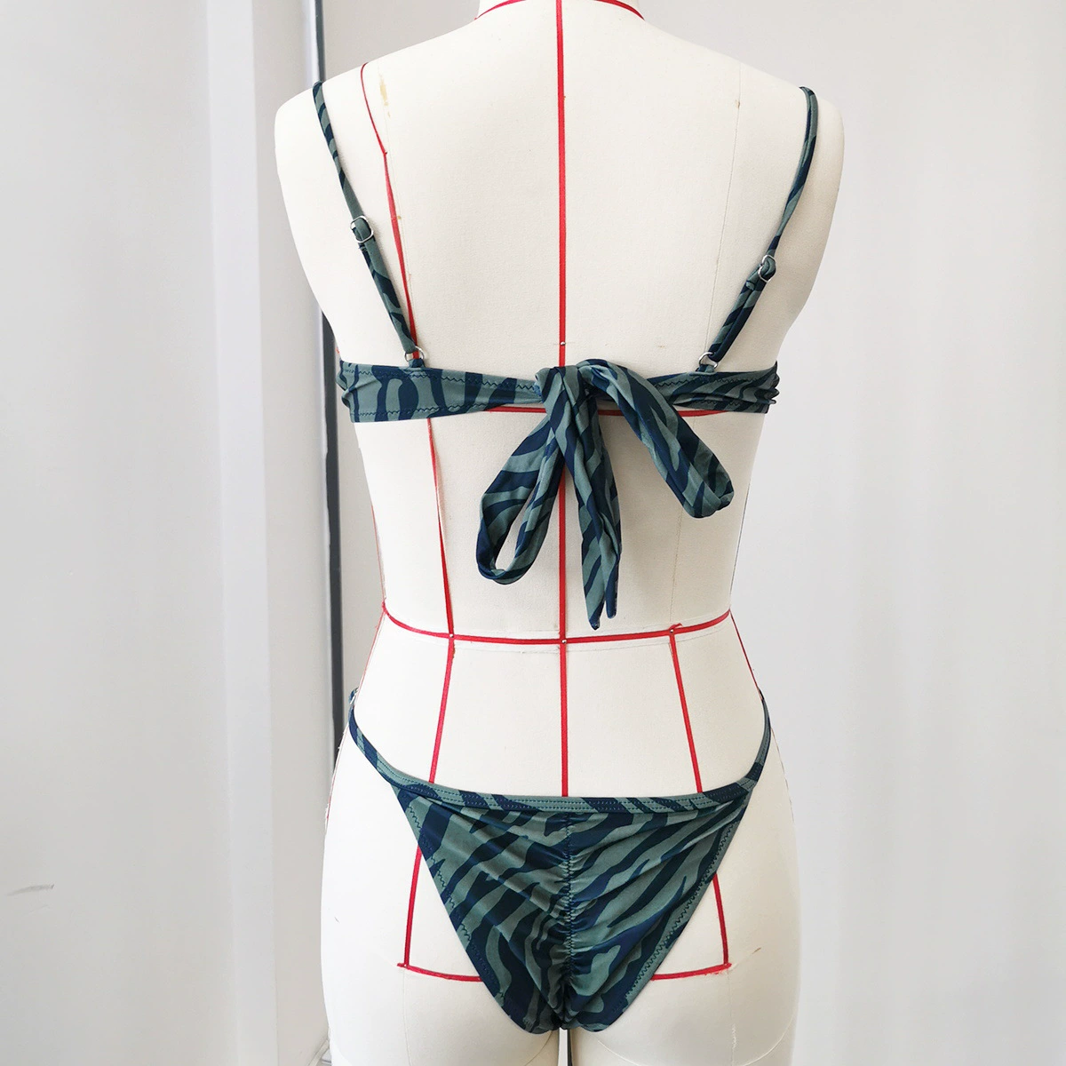 Women's Two Piece Bikini Set with Balconette Top and String Bottom view 3