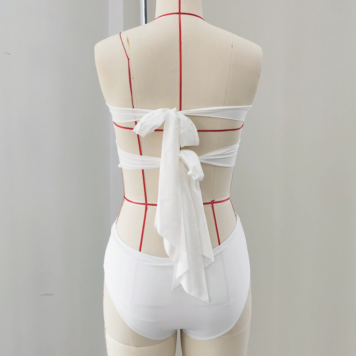 Strapless Bandeau Bikini Set with Ruffle Skirt view 3